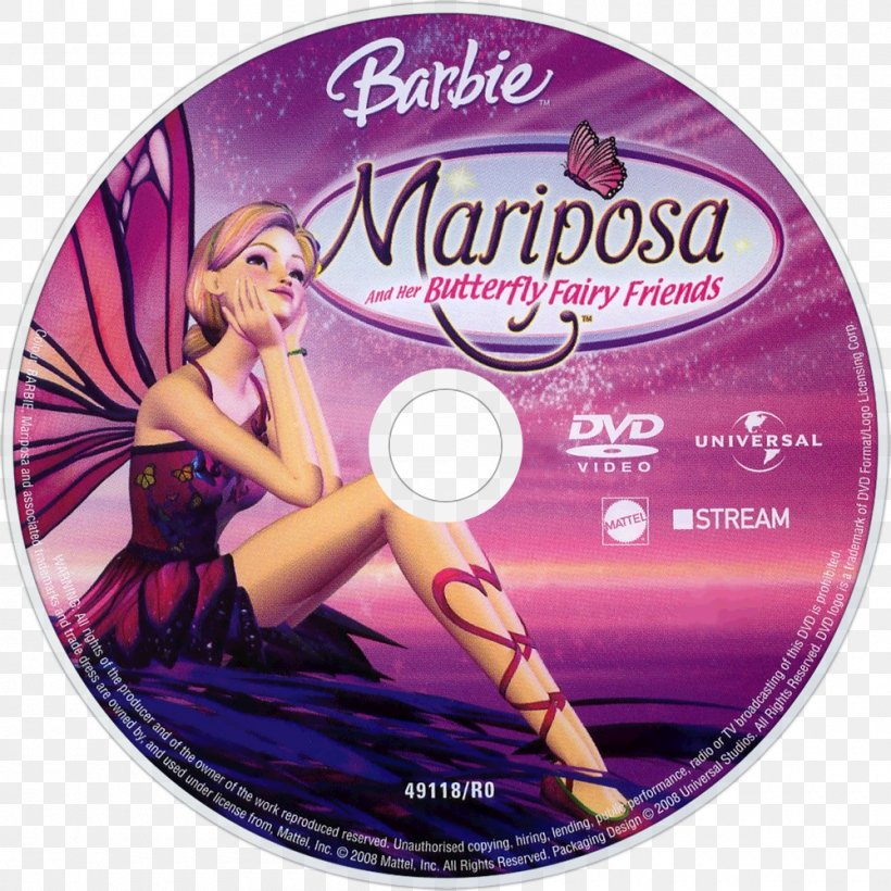 Compact Disc Barbie Mariposa DVD Barbie: Fairytopia, PNG, 1000x1000px, 3d Film, Compact Disc, Barbie, Barbie A Fairy Secret, Barbie Fairytopia Download Free