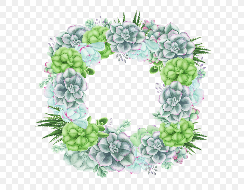 Green Leaf Plant Flower Wreath, PNG, 640x640px, Green, Cornales, Flower, Hydrangea, Leaf Download Free