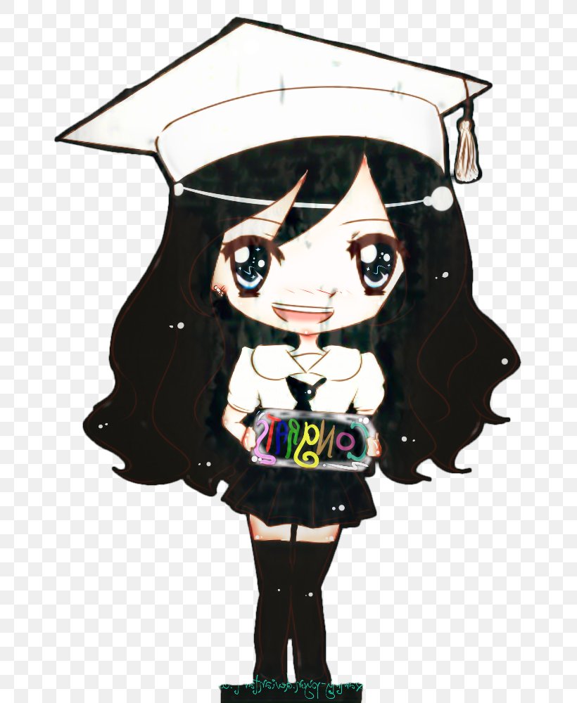 Graduation Cartoon, PNG, 800x1000px, Clothing Accessories, Academic Dress, Black Hair, Cartoon, Character Download Free