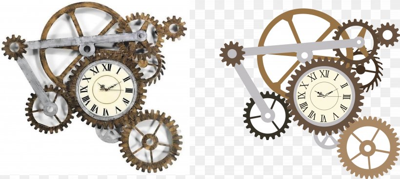 Steampunk Gear Clock Mechanism Wallpaper, PNG, 4918x2212px, Steampunk, Art, Bicycle Drivetrain Part, Bicycle Gearing, Bicycle Part Download Free