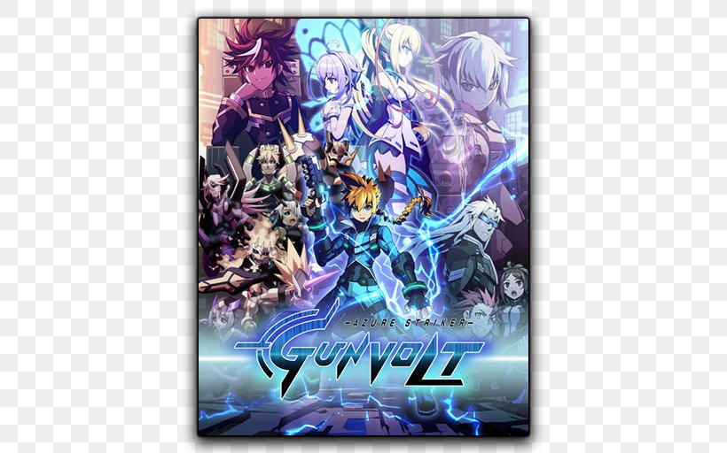 Azure Striker Gunvolt 2 Mega Man Zero 2 Nintendo 3DS Video Game, PNG, 512x512px, Watercolor, Cartoon, Flower, Frame, Heart Download Free