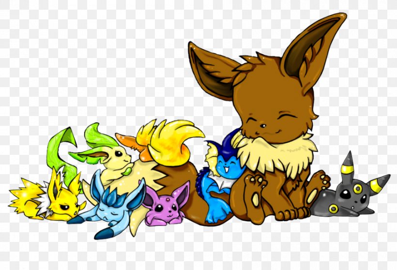 Eevee Pikachu Umbreon Espeon Pokémon, PNG, 900x613px, Eevee, Art, Carnivoran, Cartoon, Dog Like Mammal Download Free