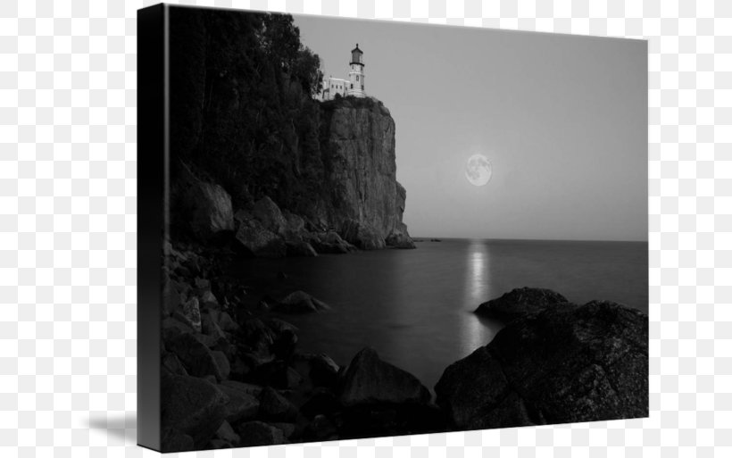 Split Rock Lighthouse Canvas Print Art, PNG, 650x513px, Split Rock Lighthouse, Art, Artist, Available Light, Black And White Download Free