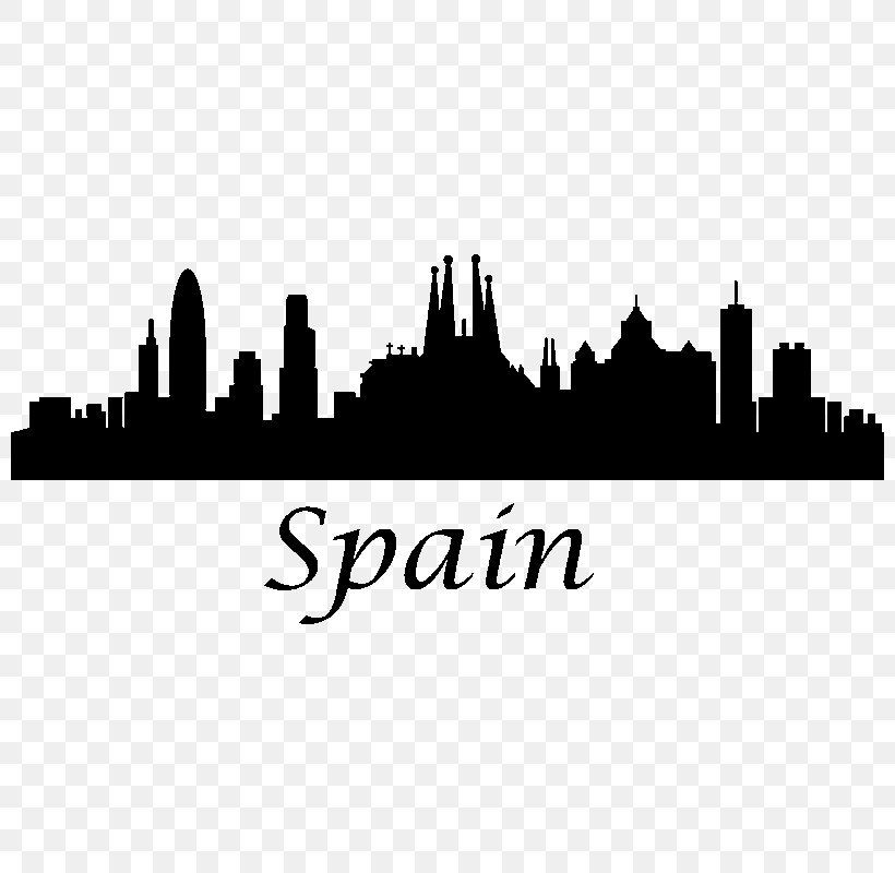 Barcelona Skyline Silhouette, PNG, 800x800px, Skyline, Barcelona, Barcelona Skyline, Black And White, Brand Download Free