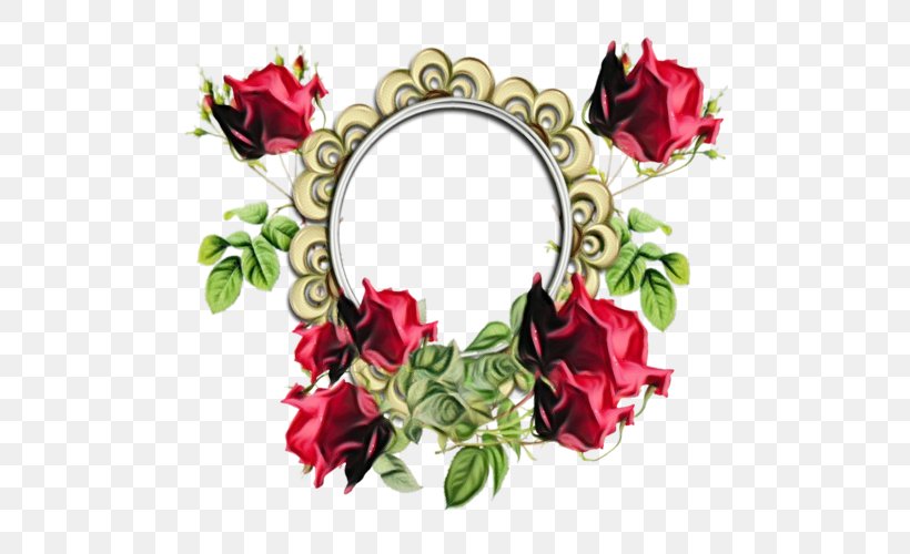 Garden Roses Flower Frame Floral Design, PNG, 500x500px, Garden Roses, Artificial Flower, Cut Flowers, Fashion Accessory, Floral Design Download Free