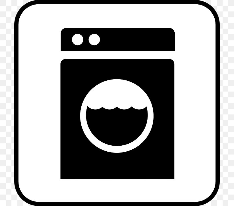 Washing Machines Laundry Symbol Clip Art, PNG, 720x720px, Washing Machines, Black, Black And White, Brand, Clothes Dryer Download Free