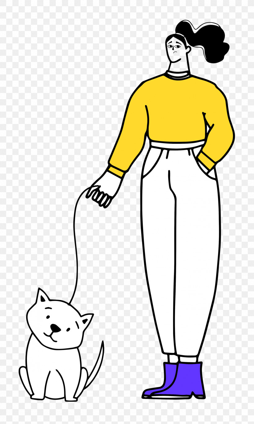 Walking The Dog, PNG, 1498x2500px, Walking The Dog, Character, Clothing, Happiness, Line Art Download Free