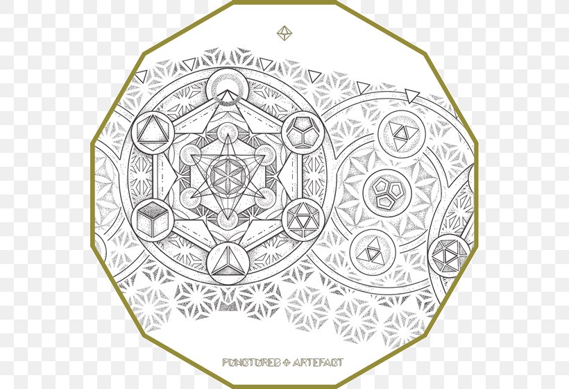 Metatron's Cube Line Art Overlapping Circles Grid Sacred Geometry, PNG, 560x560px, Metatron, Area, Art, Artwork, Black And White Download Free