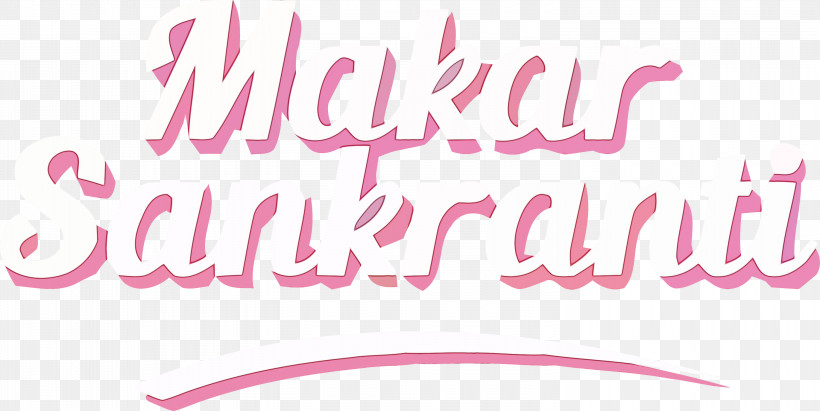 Text Pink Font Magenta Logo, PNG, 3000x1507px, Happy Makar Sankranti, Bhogi, Harvest Festival, Hinduism, Logo Download Free