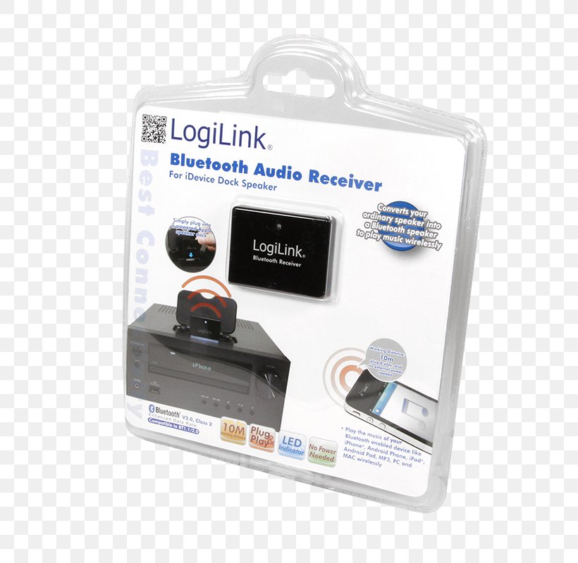 Docking Station Adapter IPod Dock Connector LogiLink Bluetooth Audio Receiver BT0020A, PNG, 800x800px, Docking Station, Adapter, Apple, Bluetooth, Dock Connector Download Free