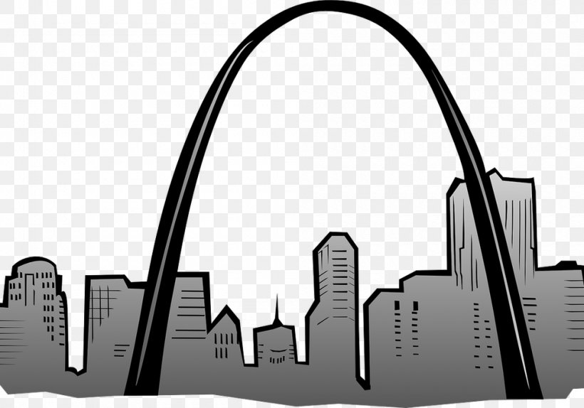 Museum At The Gateway Arch Clip Art Image, PNG, 1000x700px, Gateway Arch, Arch, Art, Black And White, Brand Download Free