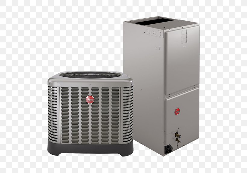 Furnace Seasonal Energy Efficiency Ratio Air Conditioning Rheem Heat Pump, PNG, 576x576px, Furnace, Air Conditioning, Condenser, Electric Heating, Heat Download Free