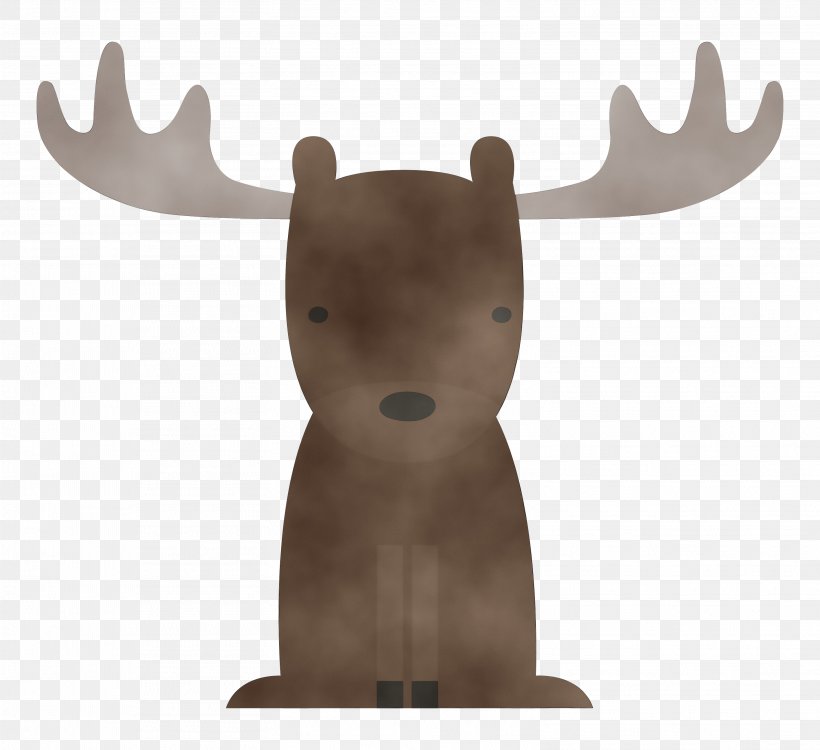 Reindeer, PNG, 3126x2861px, Watercolor, Animal Figure, Antler, Brown, Deer Download Free