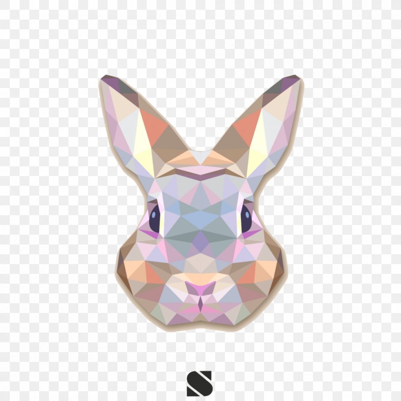 Easter Bunny Rabbit Leporids Geometry Wall Decal, PNG, 1000x1000px, Easter Bunny, Art, Geometry, Leporids, Minimalism Download Free