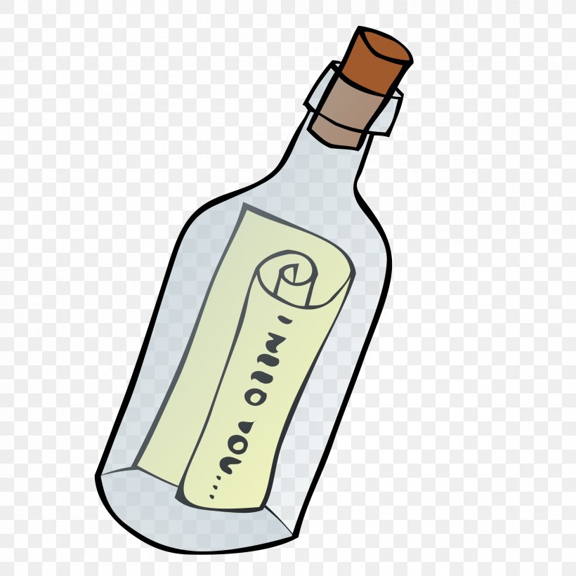 Message In A Bottle Clip Art, PNG, 2400x2400px, Message In A Bottle, Beer Bottle, Bottle, Cartoon, Drawing Download Free