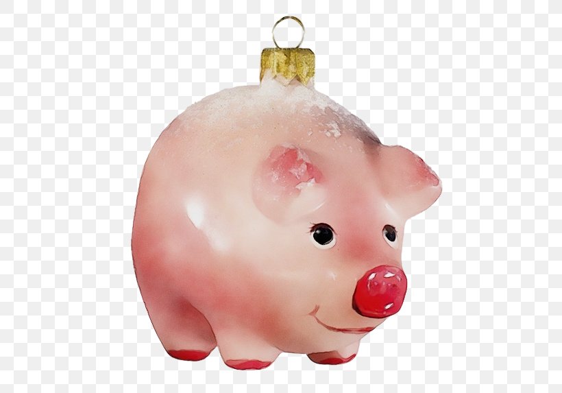 Piggy Bank, PNG, 500x573px, Watercolor, Animal Figure, Christmas Ornament, Domestic Pig, Money Handling Download Free