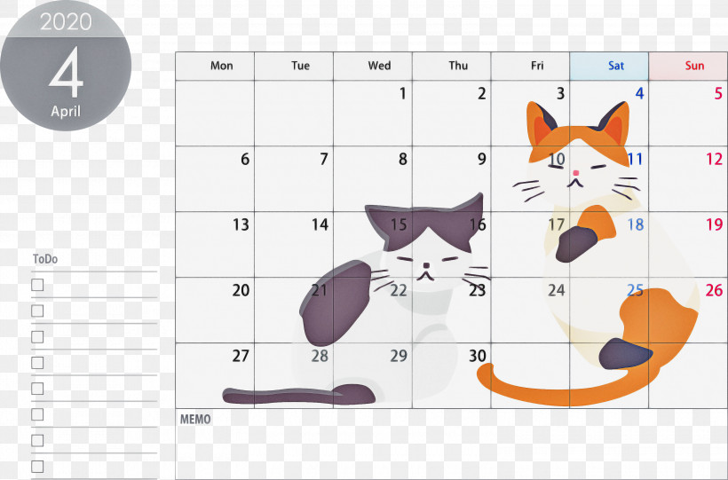 April 2020 Calendar April Calendar 2020 Calendar, PNG, 3000x1982px, 2020 Calendar, April 2020 Calendar, April Calendar, Diagram, Line Download Free