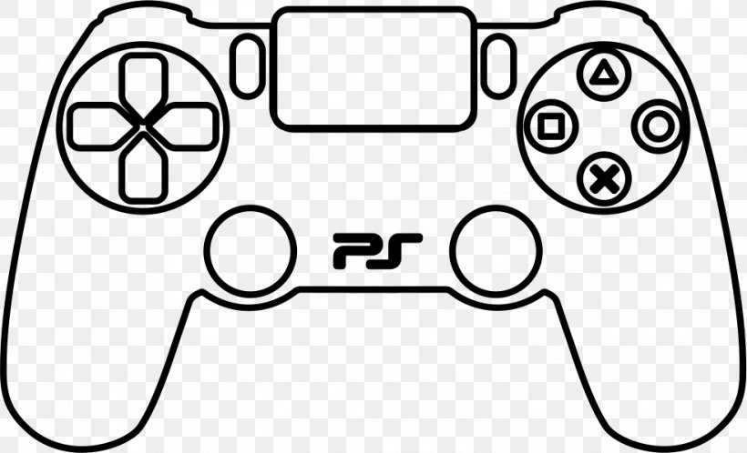PlayStation 4 PlayStation 3 Xbox 360 Controller Game Controllers Drawing, PNG, 981x596px, Playstation 4, All Xbox Accessory, Area, Black, Black And White Download Free