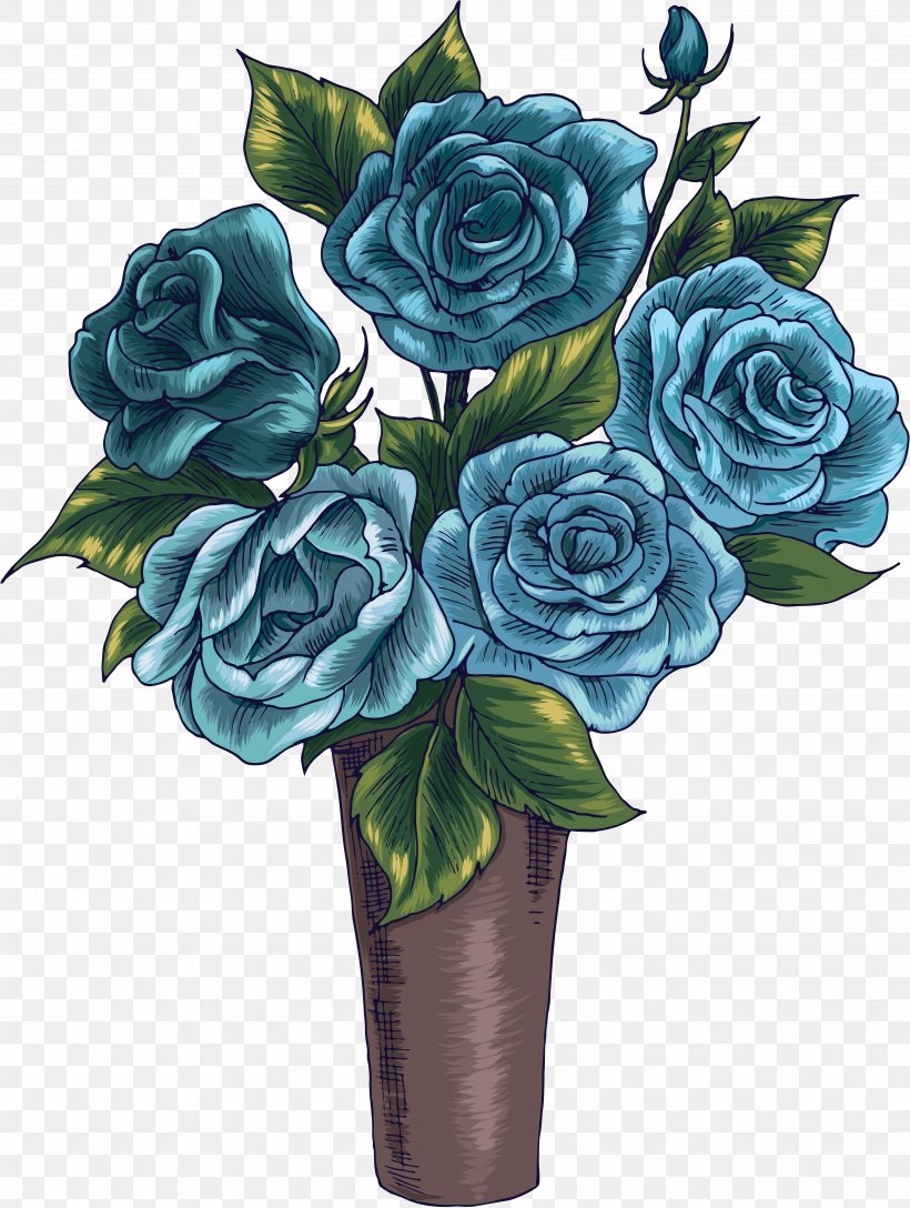 Flower Bouquet Clip Art, PNG, 5308x7045px, Flower Bouquet, Artificial Flower, Blue, Blue Rose, Color Download Free