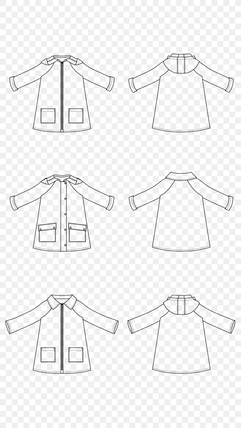 Pattern Sleeve Raincoat Jacket, PNG, 820x1458px, Sleeve, Area, Black And White, Clothing, Coat Download Free