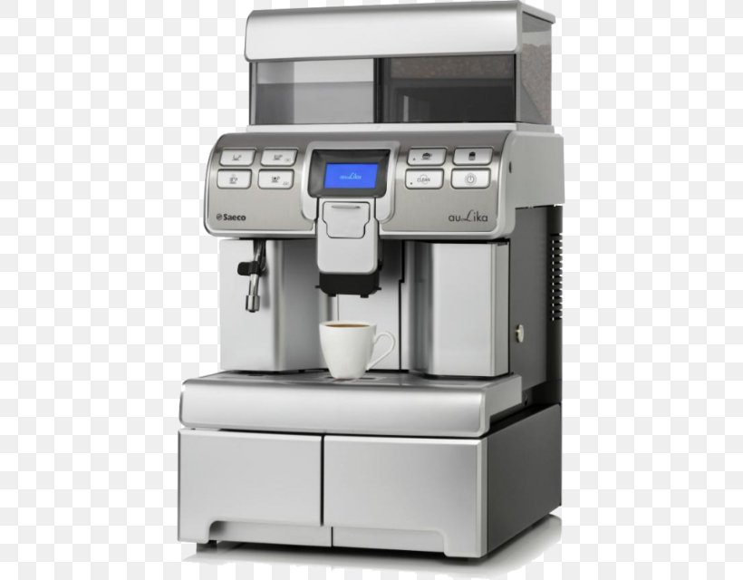 Coffeemaker Espresso Philips Saeco Aulika MID, PNG, 640x640px, Coffee, Cappuccino, Coffee Vending Machine, Coffeemaker, Drip Coffee Maker Download Free