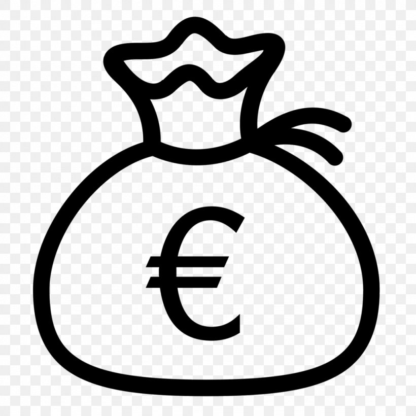 Euro Money Bag, PNG, 1024x1024px, Euro, Bag, Bank, Blackandwhite, Coin Download Free