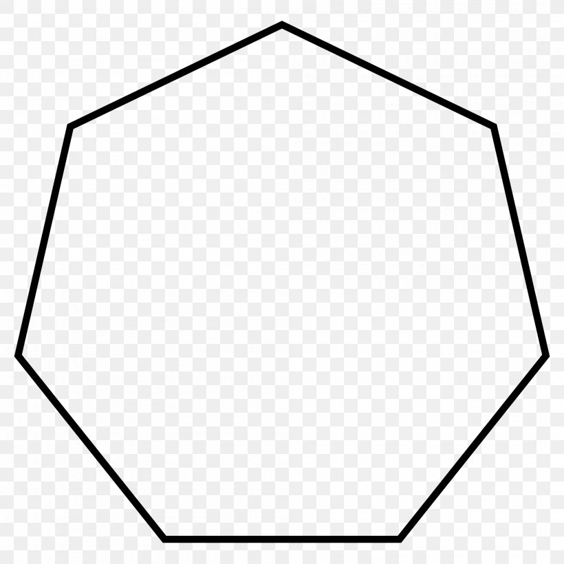 Heptagon Regular Polygon, PNG, 2000x2000px, Heptagon, Area, Black, Black And White, Geometry Download Free
