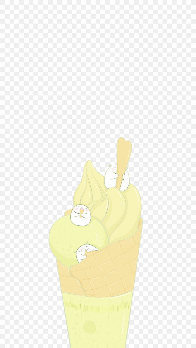 Ice Cream Cone Dairy Product Irish Cream Flavor Yellow, PNG, 1535x2731px, Watercolor, Cone, Dairy, Dairy Product, Flavor Download Free