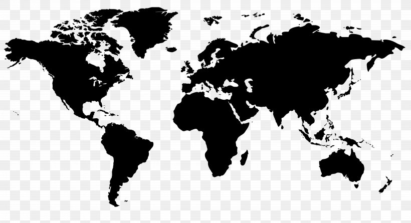 World Map, PNG, 10300x5591px, World, Black, Black And White, Creative Market, Earth Download Free