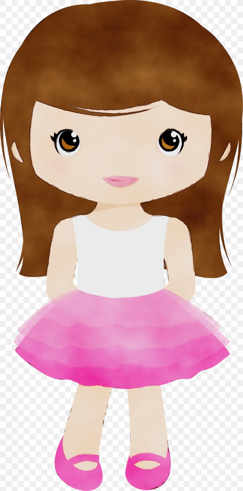 Cartoon Pink Clip Art Animation Brown Hair, PNG, 900x1815px, Watercolor, Animation, Brown Hair, Cartoon, Costume Download Free