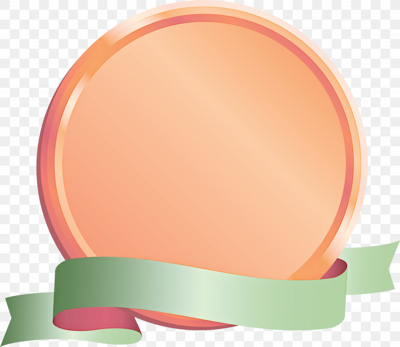 Emblem Ribbon, PNG, 3000x2605px, Emblem Ribbon, Orange, Peach, Pink, Tableware Download Free