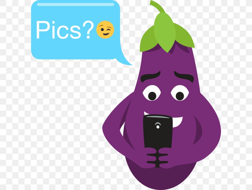 Sticker Emoji Crisp Eggplant Fruit, PNG, 618x618px, Sticker, Cafepress, Cartoon, Crisp, Eggplant Download Free