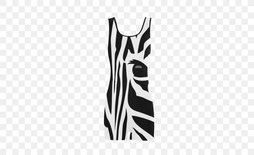 Zebra White Neck Throw Pillows Sleeve, PNG, 500x500px, Zebra, Black, Black And White, Clothing, Day Dress Download Free