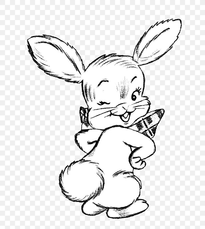 Domestic Rabbit Easter Bunny Easter Cake Hare, PNG, 736x913px, Domestic Rabbit, Artwork, Black And White, Bugs Bunny, Drawing Download Free