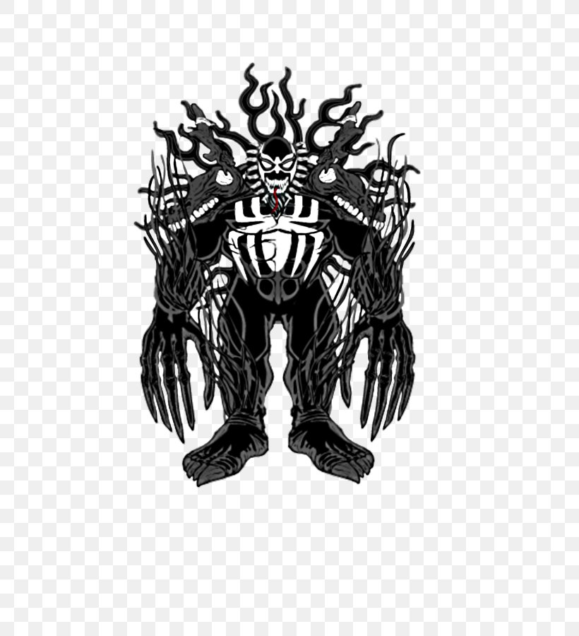 Venom Doomsday Deadpool Maximum Carnage Spider-Man, PNG, 600x900px, Venom, Art, Black And White, Carnage, Comics Download Free