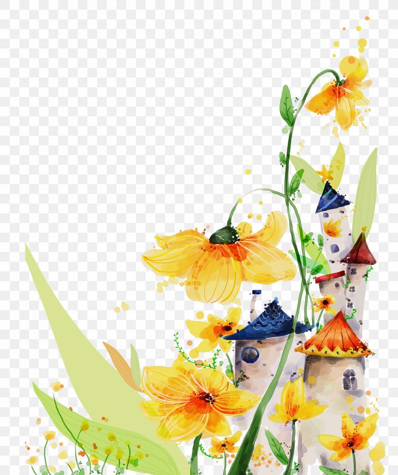 Cartoon Illustration, PNG, 3500x4184px, Cartoon, Butterfly, Color, Comics, Cut Flowers Download Free