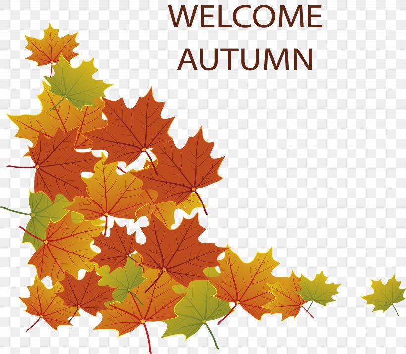 Autumn Poster, PNG, 3486x3040px, Autumn, Gratis, Leaf, Maple Leaf, Orange Download Free