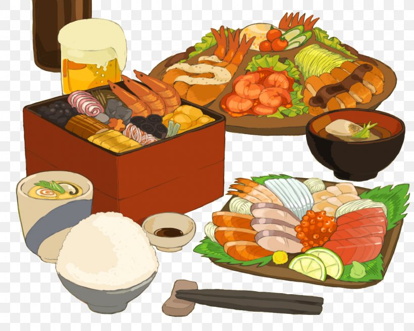 Japanese Cuisine Sushi Sashimi Bento Rice Cake, PNG, 1280x1024px, Japanese Cuisine, Asian Food, Bento, Breakfast, Cartoon Download Free