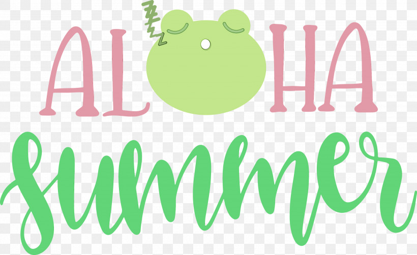 Logo Green Text Line Happiness, PNG, 3000x1838px, Aloha Summer, Emoji, Green, Happiness, Line Download Free