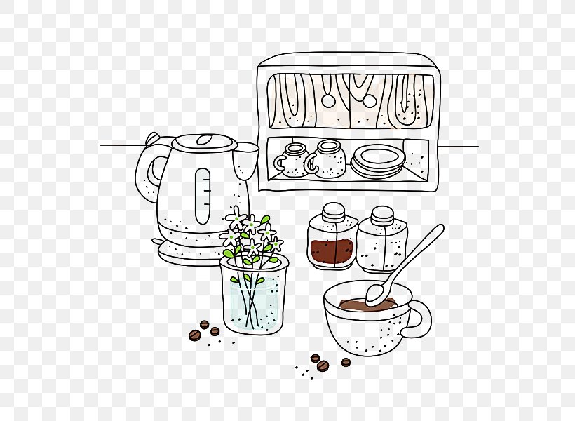 Coffee Drawing Illustration, PNG, 600x600px, Coffee, Area, Artwork, Cartoon, Cup Download Free