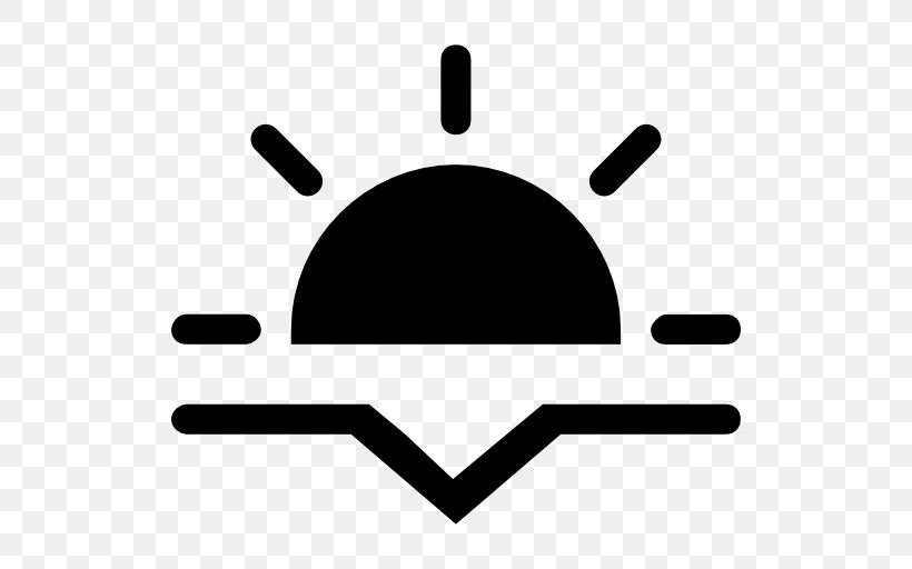 Sunset Symbol Logo, PNG, 512x512px, Sunset, Area, Black And White, Brand, Horizon Download Free