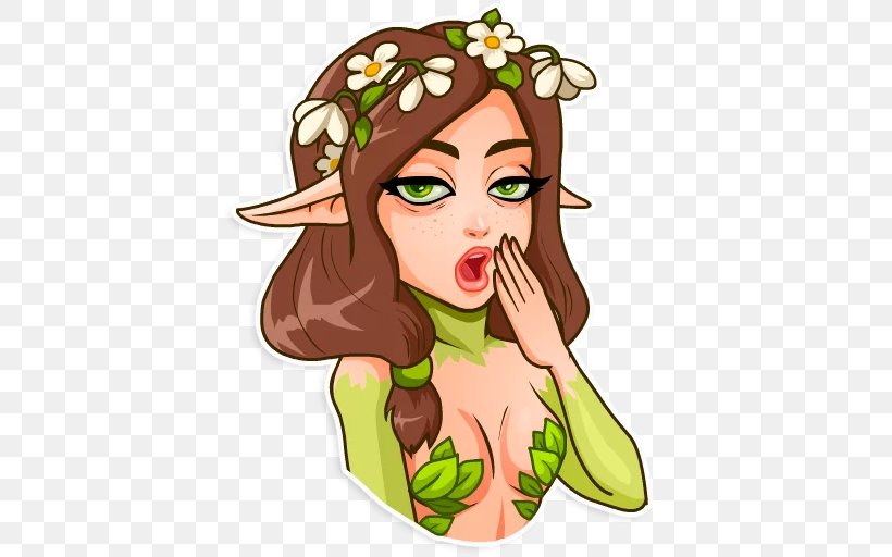 Telegram Sticker Nymph Fairy Clip Art, PNG, 512x512px, Watercolor, Cartoon, Flower, Frame, Heart Download Free