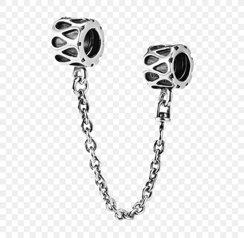 Pandora Earring Silver Jewellery Necklace, PNG, 800x800px, Pandora, Black And White, Body Jewelry, Chain, Earring Download Free