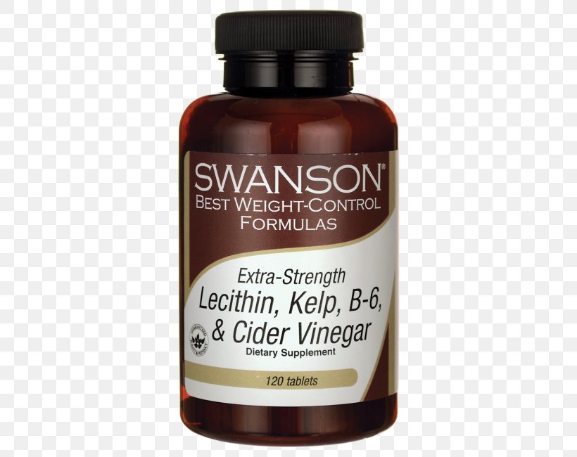 Dietary Supplement Extra Strength Lecithin, Kelp, B-6 & Cider Vinegar 120 Tabs By Swanson Best Weight-Control Formulas Apple Cider Vinegar Xtra Str. Lecithin,kelp,b-6&vinegar 120 Tabs Swanson Health Products, PNG, 650x650px, Dietary Supplement, Apple Cider Vinegar, Capsule, Diet, Health Download Free