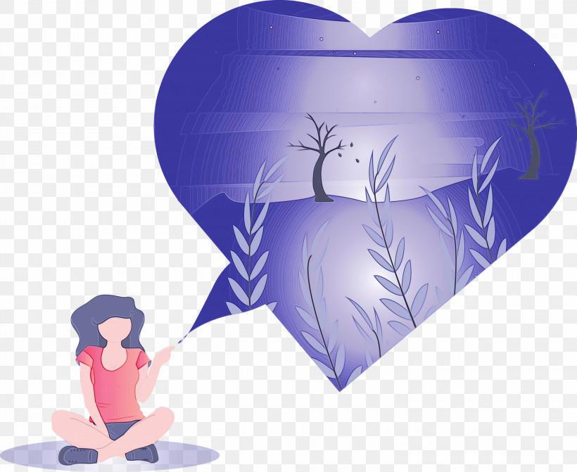 Purple Violet Heart, PNG, 3000x2456px, Heart, Abstract, Cartoon, Girl, Paint Download Free