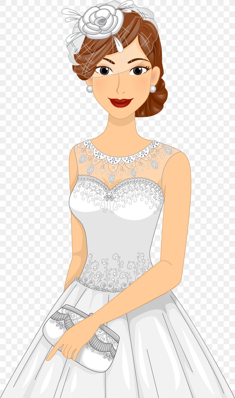 Bride Wedding Dress, PNG, 1540x2608px, Watercolor, Cartoon, Flower, Frame, Heart Download Free