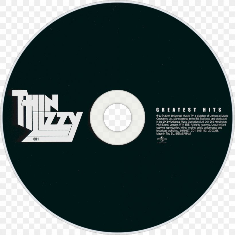Compact Disc Greatest Hits Thin Lizzy Album, PNG, 1000x1000px, Watercolor, Cartoon, Flower, Frame, Heart Download Free