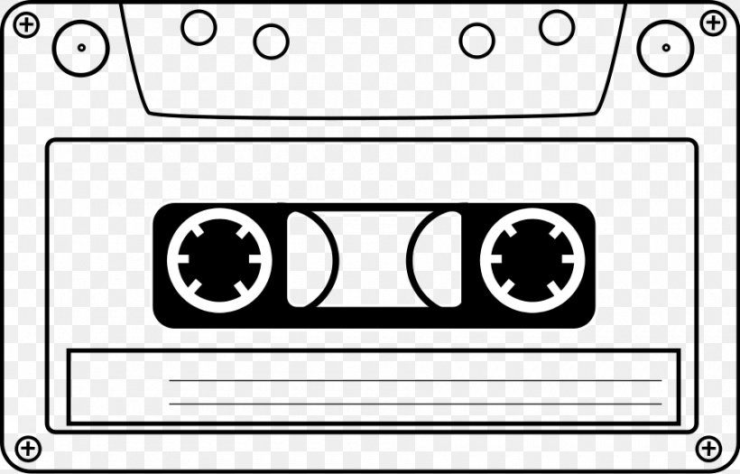 Compact Cassette Tape Recorder Videotape Clip Art, PNG, 900x577px, Compact Cassette, Area, Black, Black And White, Brand Download Free