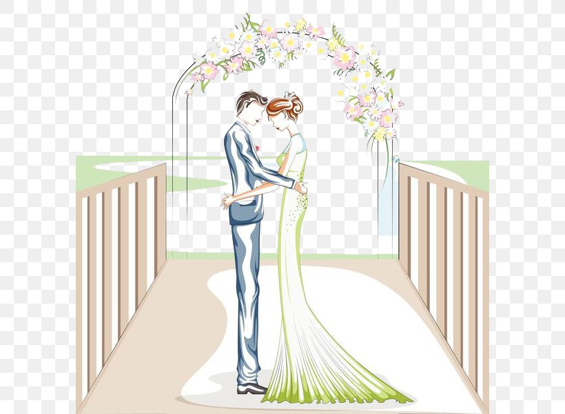 Wedding Bride Marriage Illustration, PNG, 600x600px, Wedding, Bride, Couple, Floral Design, Flower Download Free