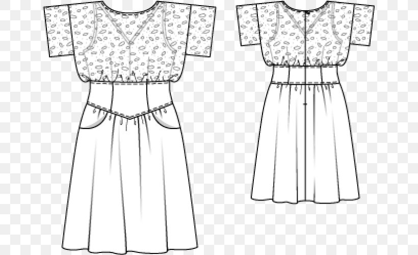 Burda Style Dress Magazine Skirt Pattern, PNG, 651x500px, Burda Style, Abdomen, Area, Artwork, Black Download Free